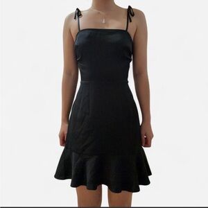 H&M Black Mini Dress with Ruffle Hem